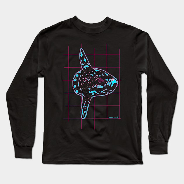 Blue Mola mola Long Sleeve T-Shirt by Namwuob